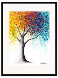 Ingelijste kunstdruk Rainbow Rollicking Tree