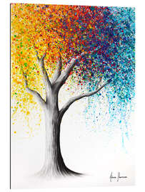 Tableau en plexi-alu Arbre roulant arc-en-ciel