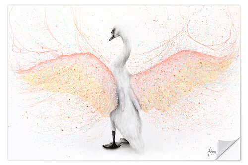 Selvklebende plakat White Swan