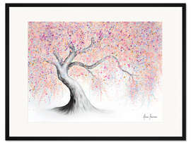 Gerahmter Kunstdruck Rosa Palastbaum