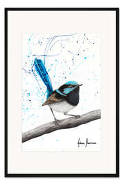 Gerahmter Kunstdruck Pfeifender Zaunkönig