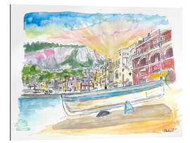 Gallery print Marina Grande boat and harbor scene on Capri island in Italy