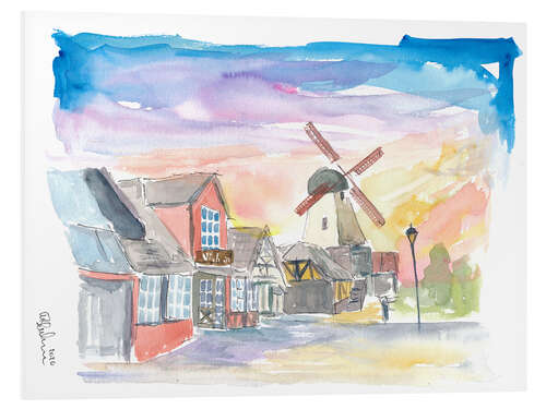 Tableau en PVC Solvang Main Street avec des sentiments danois en Californie