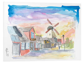 PVC print Solvang Main Street with Danish feelings in California