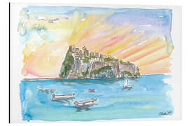 Magnettafel Liebe in Ischia Italien mit Aragonese Castle