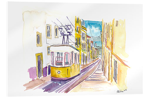 Akrylbilde Lisbon Classic Memorable Yellow Tram Tour