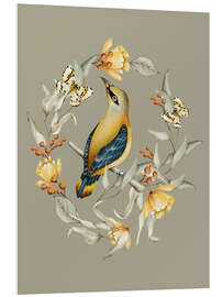 Tableau en PVC Floral avec oiseau III