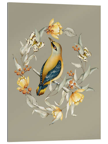 Gallery Print Floral mit Vogel III