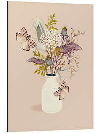 Magnettafel Floral mit Schmetterlingen IV