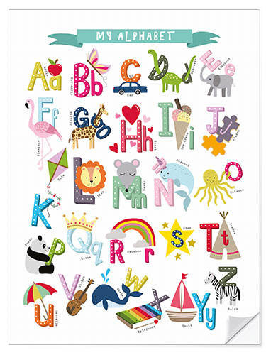 Selvklebende plakat My alphabet