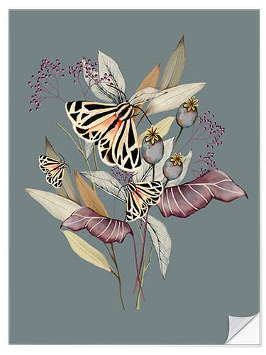 Sisustustarra Floral with butterflies III