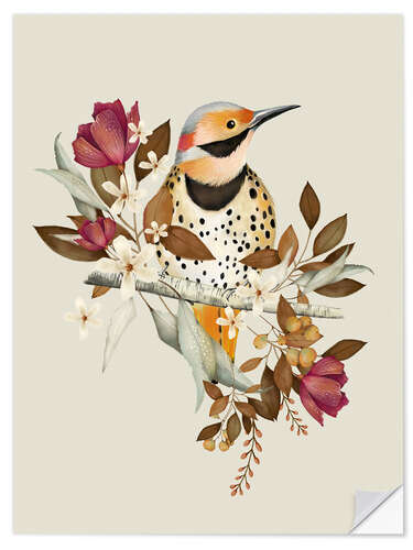 Wandsticker Floral mit Vogel II