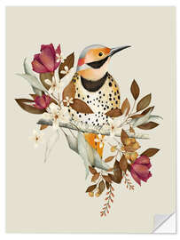 Wall sticker Floral with bird II