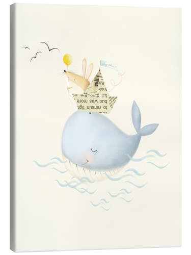 Canvas print Journey on the back of the whale