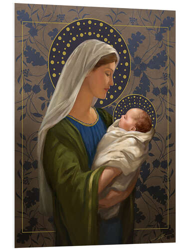 Foam board print Maria with baby Jesus