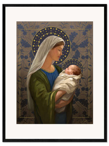 Gerahmter Kunstdruck Maria mit dem Jesuskind