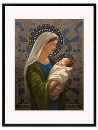 Framed art print Maria with baby Jesus