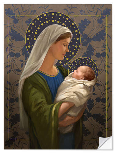 Wall sticker Maria with baby Jesus