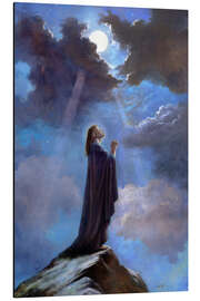 Alubild Betender Jesus in der Nacht