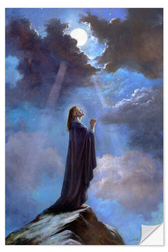 Wall sticker Praying Jesus in the night