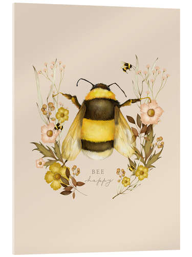 Cuadro de metacrilato Floral con abeja