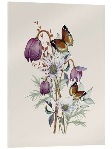 Acrylic print Floral with butterflies I.