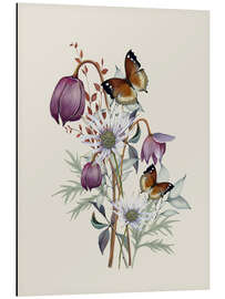 Aluminium print Floral with butterflies I.