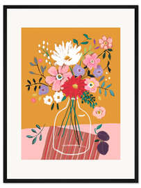 Gerahmter Kunstdruck Bunter Blumenstrauß