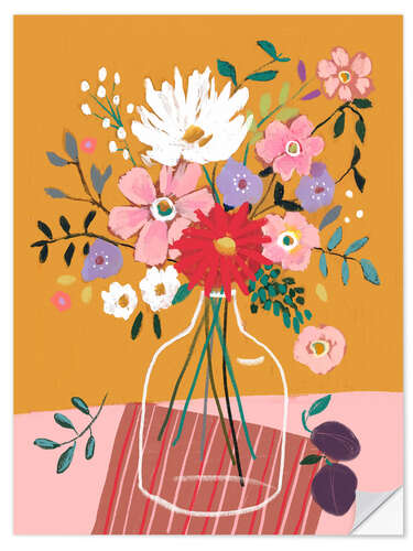 Selvklebende plakat Colorful bouquet