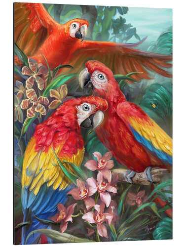 Aluminium print Tropical birds