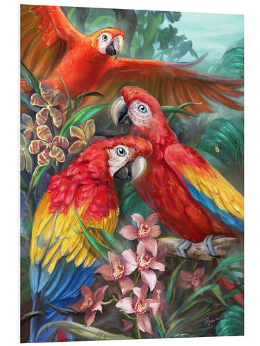 Foam board print Tropical birds