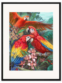Gerahmter Kunstdruck Tropische Vögel