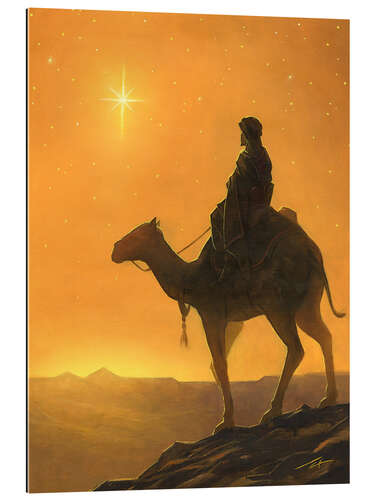 Gallery print Wise on a camel watching holy star