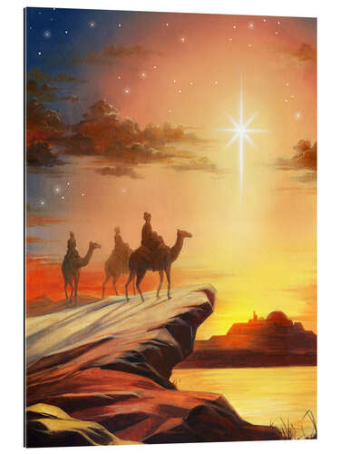 Galleriprint The 3 wise men on their camels and following the holy star