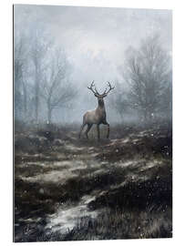 Gallery print Deer in the first snowfall