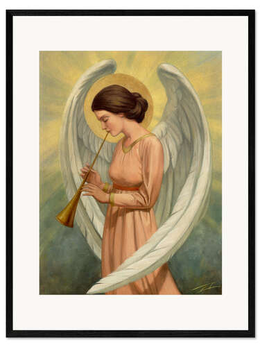 Framed art print Musician angel