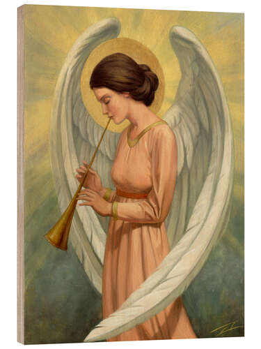 Cuadro de madera Ángel músico