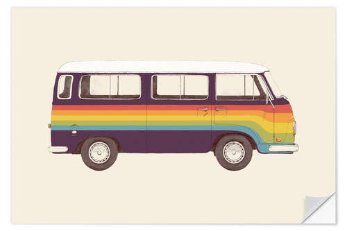 Selvklebende plakat Rainbow Van