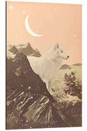 Aluminium print Giant Wolf in Mountains