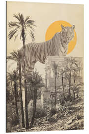 Aluminium print Tiger between ruins and palm trees