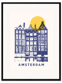 Kunsttryk i ramme Houses in Amsterdam