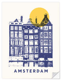 Selvklæbende plakat Houses in Amsterdam