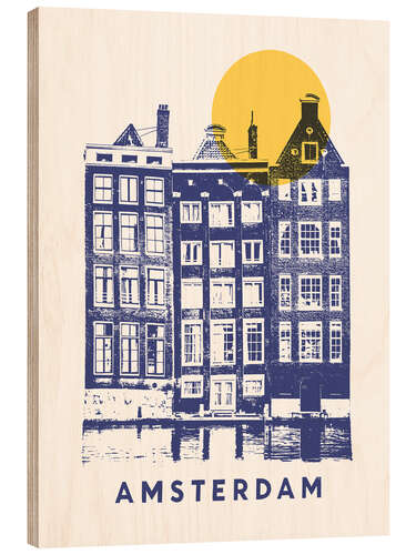 Wood print Houses in Amsterdam