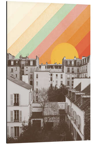 Aluminium print Rainbow sky above Paris