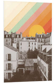 Foam board print Rainbow sky above Paris