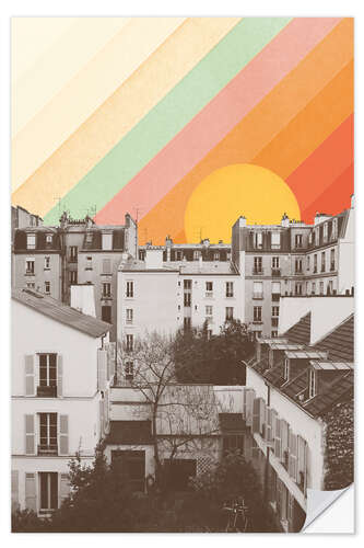 Wall sticker Rainbow sky above Paris