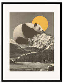 Kunsttryk i ramme Panda's nap on mountain