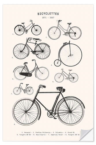 Selvklebende plakat Bicycles - Collection