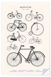 Selvklebende plakat Bicycles - Collection