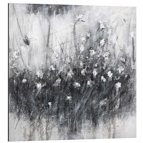 Cuadro de aluminio White flowers on grey